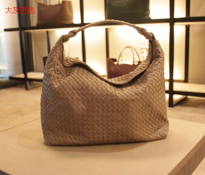 Bottega Veneta Woven Leather Top Handle Shoulder Bag 8001 apricot - Click Image to Close